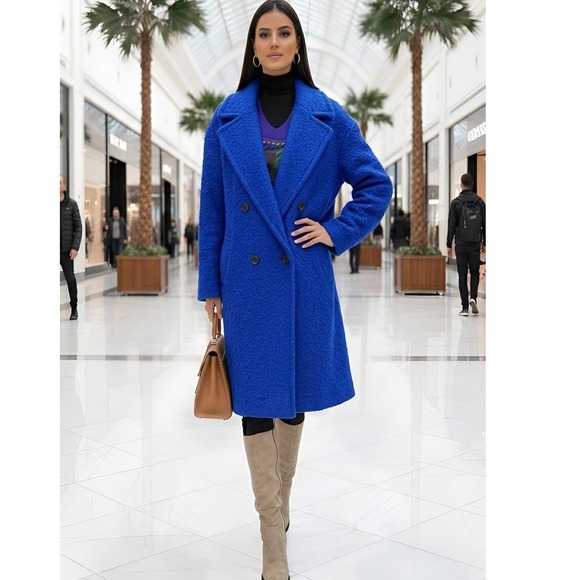 BCBGenerations Jackets & Blazers - BCBGenerations Women's Boucle Longline Royal Blue Coat XL